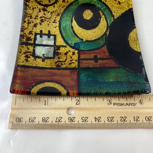 Vintage 1970s Spanish Artistic Abstract 4" Glass Dish - Picture 4 of 4